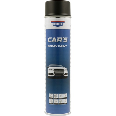 Presto Cars lak v spreji 600 ml čierny matný