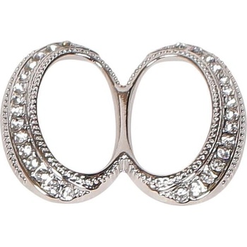 Сребриста катарама за шал и дрехи с камъчета