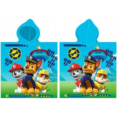 Carbotex Chlapecká osuška s kapucí plážové pončo Tlapková patrola Paw Patrol 50 x 100 cm