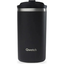 Qwetch Nerezový termo hrnček 350 ml čierny