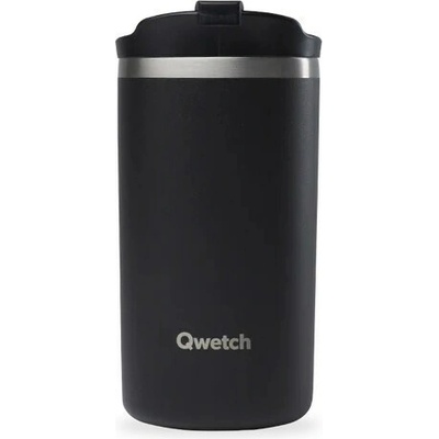 Qwetch Nerezový termo hrnček 350 ml čierny