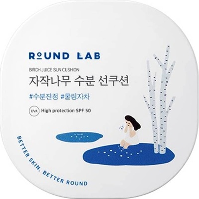 ROUND LAB Birch Juice Слънцезащитен къшън с брезов сок, SPF50+, 15 g