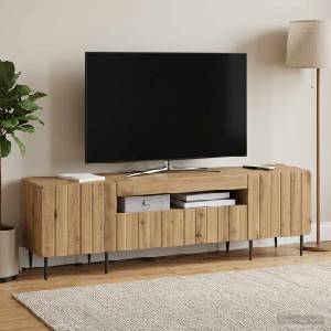 vidaXL LED телевизионен кабинет ZWOLLE 153 x 35 x 43 см Дъб артизан (896474)