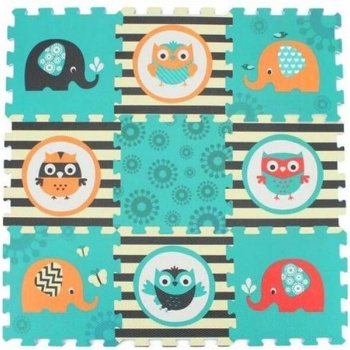 HM Studio Pěnové puzzle Sloni a sovy 9ks