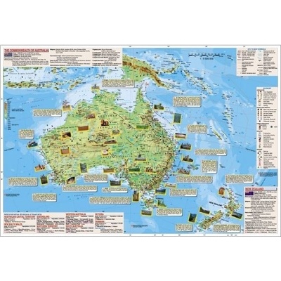 Stiefel Basic Facts about Australia and NZ - nástěnná mapa 160 x 120 cm