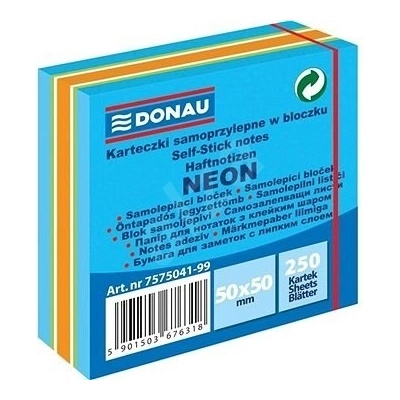 DONAU Bloček Donau neónový 50x50mm 250l modrý