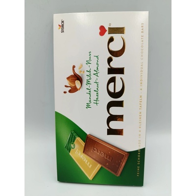 Merci Mliečna čokoláda s lieskovými orieškami a mandľami 100 g