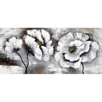 Obraz na plátně, ručně malovaný Květy 55x120cm – Hledejceny.cz