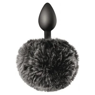 Sweet Caress Анален разширител от силикон с пухкава опашка Sweet Caress черен