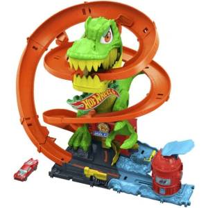 Mattel Hot Wheels city T-rex атакува пожарната станция (JBM73)