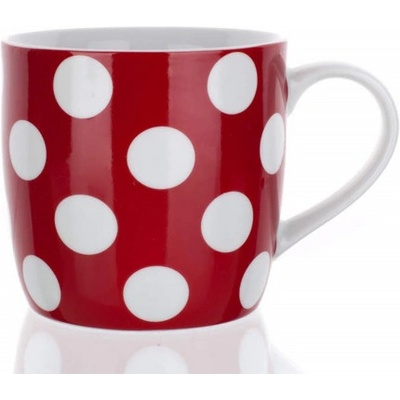 BANQUET Hrnček keramický červený s bodkami 310 ml