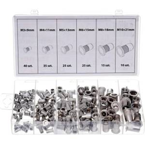 Silver Комплект гайки с нитове m3-m10 Алуминий 150бр ex11361 (ex11361)
