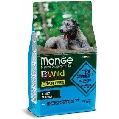 Monge BWild Grain Free Adult All Breeds s ančovičkami zemiakmi a hráškom 2,5 kg