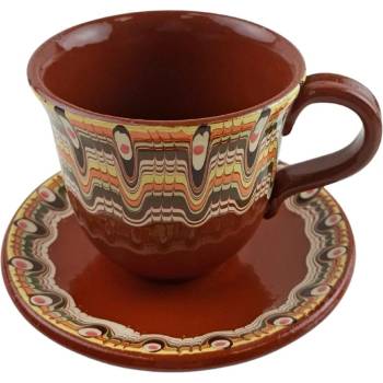КЕРАМИЧНА ЧАША ЗА ЧАЙ ТРОЯНСКА ШАРКА