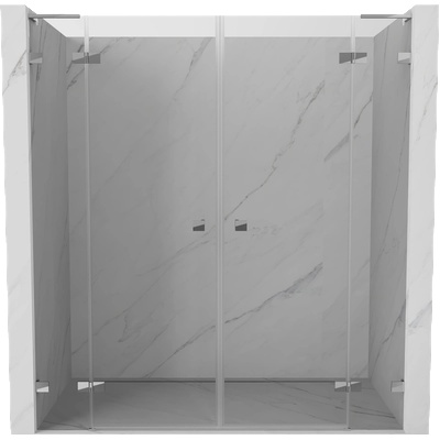 Mexen Lunar L Двойни душ врати с отваряне 180 см, прозрачни, хром - 834DL-180-000-01-00 (834DL-180-000-01-00)