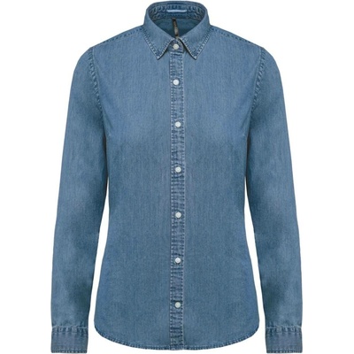 Kariban dámská denimová košile Washed chambray modrá