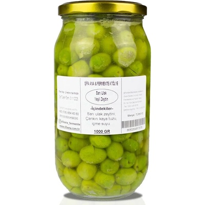 Зелени маслини Саръ Улак 1000 g | Şifa Ana (817075 SIAF)