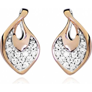 Silver Cat bicolor náušnice so zirkónmi SC419