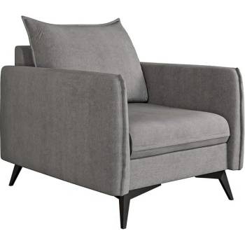 Ropez Сиво кресло Juli Bis - Ropez (Juli Bis Fotel tk. Enjoy New 21 nogi metalowe czarne)