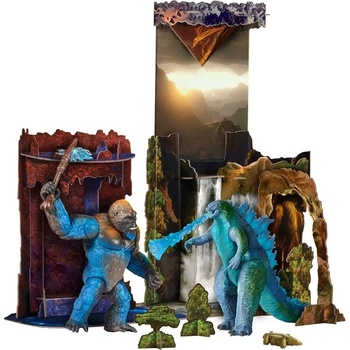 MonsterVerse Комплект фигури MonsterVerse Godzilla x Kong - Битката в Кухата земя, с диорама (35292E)