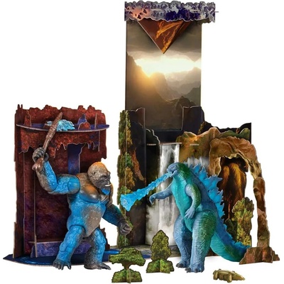 MonsterVerse Комплект фигури MonsterVerse Godzilla x Kong - Битката в Кухата земя, с диорама (35292E)