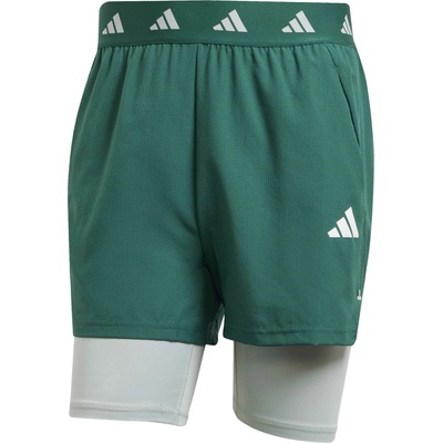 adidas GYM+ 2IN1 SHORT zelená biela