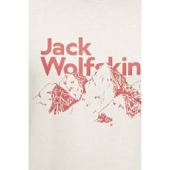 Jack Wolfskin Памучна тениска Jack Wolfskin Bergblick в бежово с принт A60070 (A60070)