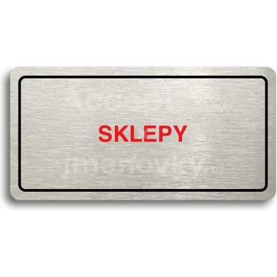ACCEPT Piktogram SKLEPY - stříbrná tabulka - barevný tisk