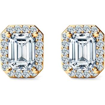 SAVICKI Обеци This is Love: злато, лабораторни диаманти с шлиофвка "смарагд