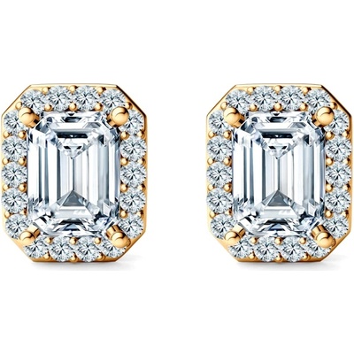 SAVICKI Обеци This is Love: злато, лабораторни диаманти с шлиофвка "смарагд