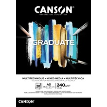 Canson Graduate Mixed Media Skicák čierny v lepenej väzbe A5 240g 20 listov