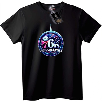NOONEBRAND Тениска 76ers Philadelphia Неон - 2XL, Black