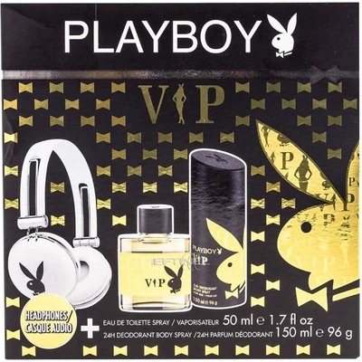 Playboy VIP for man SET: EDT 100 ml + Deospray 150 ml + Slúchadlá pre mužov