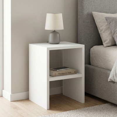 TopMebel Куб меламинов рафт за книги в бял цвят 60x30x60см