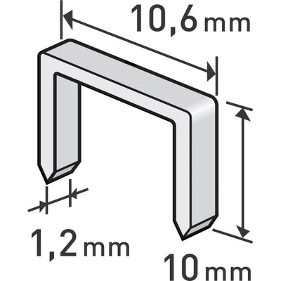 EXTOL PREMIUM 8852203 spony, balení 1000ks, 10mm, 10,6x0,52x1,2mm