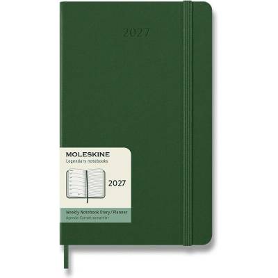 Moleskine A5 týdenní 2027 tmavě zelený