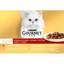 Gourmet Gold cat Multipack kousky ve šťávě 12 x 85 g