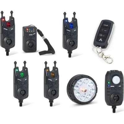 Anaconda Sada 4 detektorov s odpočúvacím zariadením, pohybovým senzorom, svetlom a diaľkovým ovládaním Vipex RS profi sada červená, zelená, modrá, žltá