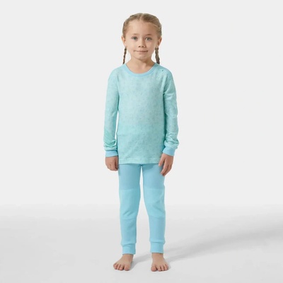 Helly Hansen Detská termobielizeň z merino vlny GRAPHIC LIFA LIGHT CYAN
