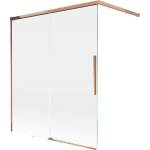 Mexen Rox параван за вана, плъзгащ се с 2 крила, 140 x 150 cm, прозрачен, розово злато - 8C9-140-003-60-00 (8C9-140-003-60-00)