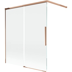 Mexen Rox параван за вана, плъзгащ се с 2 крила, 140 x 150 cm, прозрачен, розово злато - 8C9-140-003-60-00 (8C9-140-003-60-00)