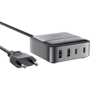 ACEFAST Захранване за ел. мрежа за лаптопи, смартфони и таблети с 2xUSB и 2xUSB-C изходи с технология за бързо зареждане - Acefast Z6 4-Port GaN Desktop Wall Charger 65W (черен) (Z6-Black)