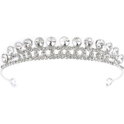 Štrasová čelenka / korunka do vlasů s očky Varianta: crystal stříbrná, Balení: 1 ks