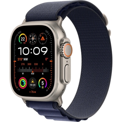 Каишка Apple - Alpine Loop M Natural Titanium, Apple Watch, 49 mm, Navy (mxmy3zm/a)