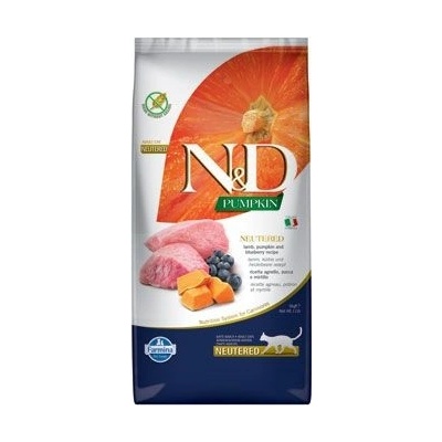 N&D Pumpkin CAT Neutered Lamb & Blueberry 2 x 5 kg