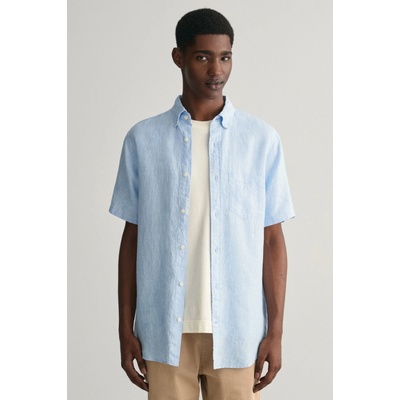 Gant košeľa reg linen SS shirt modrá