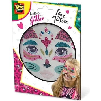 SES Trblietavé tetovanie na tvár mačka