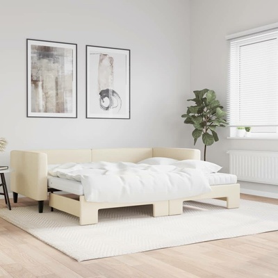 OMAXI Válenda s přistýlkou a matracemi textil krémová 459741