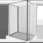 Mexen Kioto душ кабина Walk-in 90 x 80 x 30 см, черна рамка, gun metal - 800-090-080-221-95-70-030 (800-090-080-221-95-70-030)