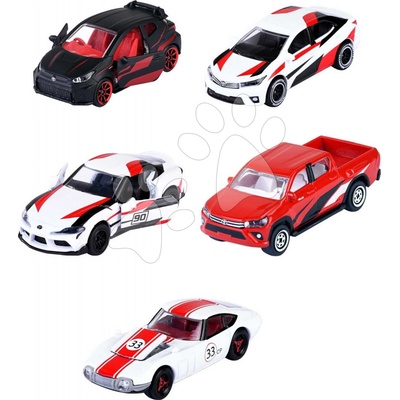 Majorette Autíčka závodní Toyota Racing 5 Pieces Giftpack kovová délka 7,5 cm sada 5 druhů